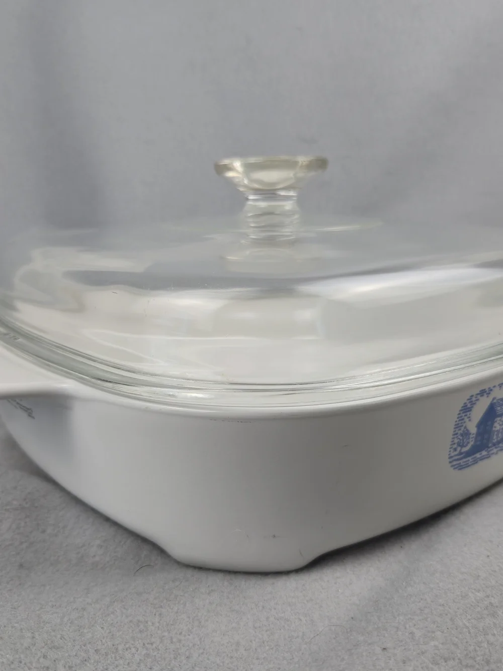 Vintage Corning Ware Microwave Browning Skillet MW-A-10 Blue Cabin Pyrex Lid